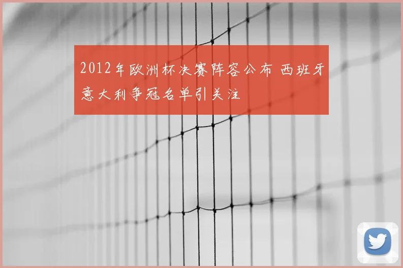 2012年欧洲杯决赛阵容公布 西班牙意大利争冠名单引关注